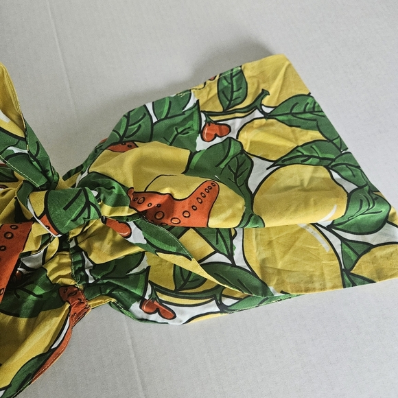 Alessandro Enriquez Lemon Print Tie Back Tube Top IT 42 - Picture 8 of 14